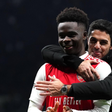 Arsenal manager Mikel Arteta and ace winger Bukayo Saka