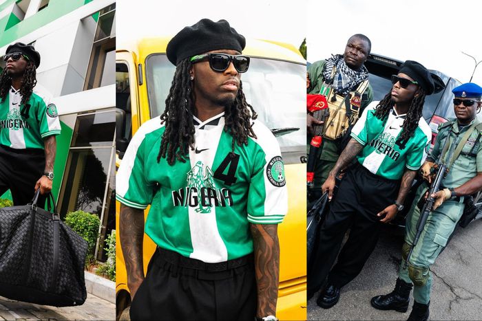 After 4 days, Kai Cenat departs Nigeria for Ghana showing off a Super Eagles jersey.