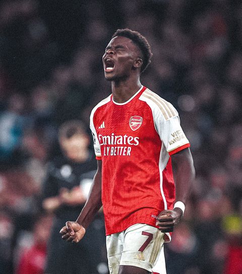 See how Bukayo Saka celebrated Arsenal's 1st Champions League quarterfinal berth in 14 years.