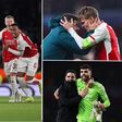Arsenal manager Mikel Arteta and players celebrate after defeating FC Porto on penalties to dvance to the UEFA Champions League quarterfinals || Image credit: Dailymail
