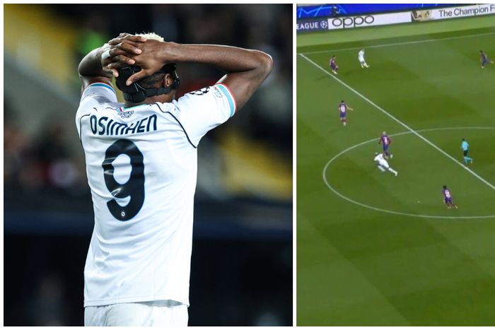 Victor Osimhen was caged by a 17-year-old Barcelona defender.