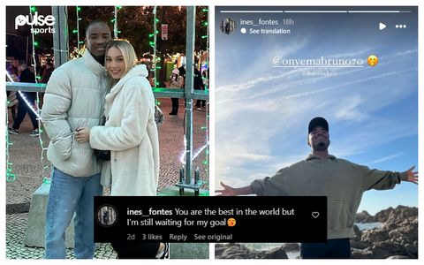 Super Eagles star Bruno Onyemeachi receives Unwavering support from girlfriend Ines Fontes on social media