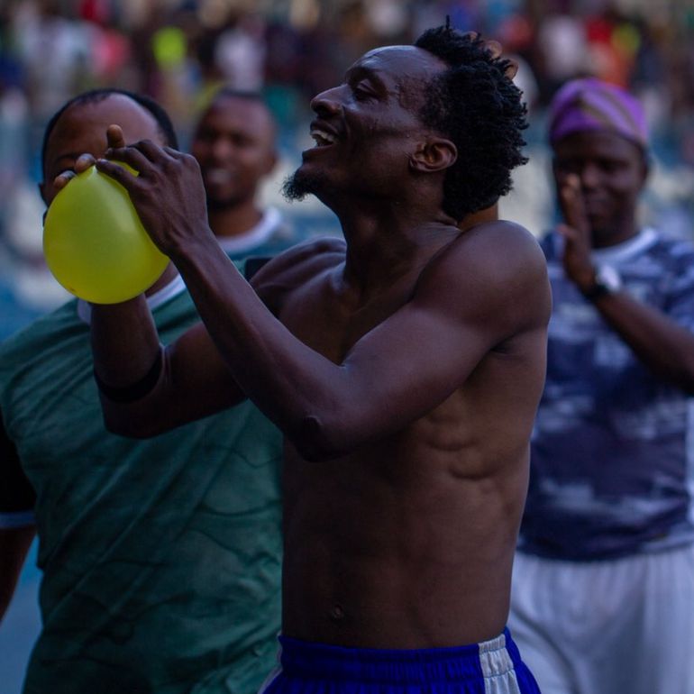 Qamar Adegoke celebrates his match-winner for 3SC.