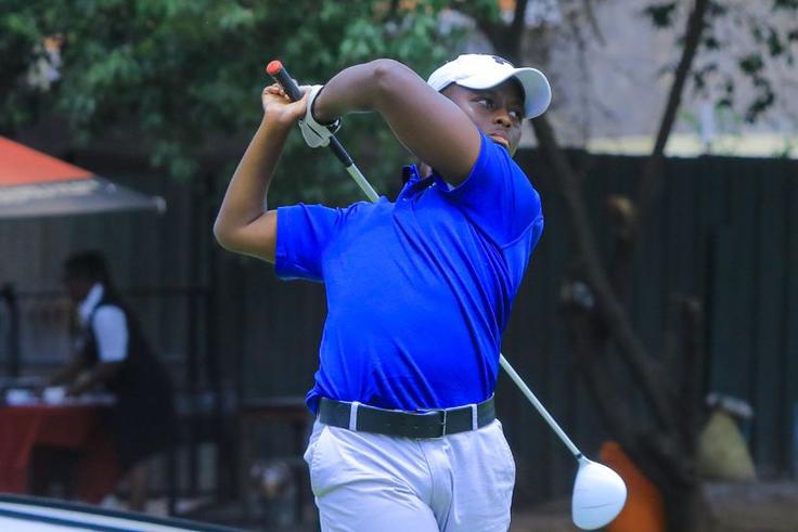 Junior Golfer Jimmy Semenye in action during the first leg of the NCBA Golf Series