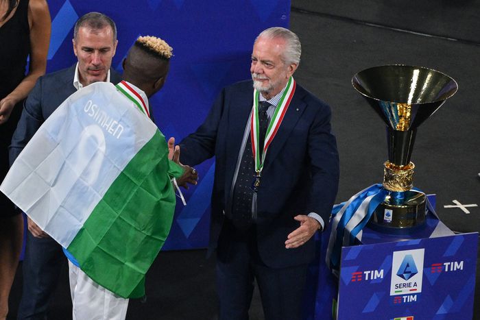 Aurelio de Laurentiis and Victor Osimhen || Image credit: Imago