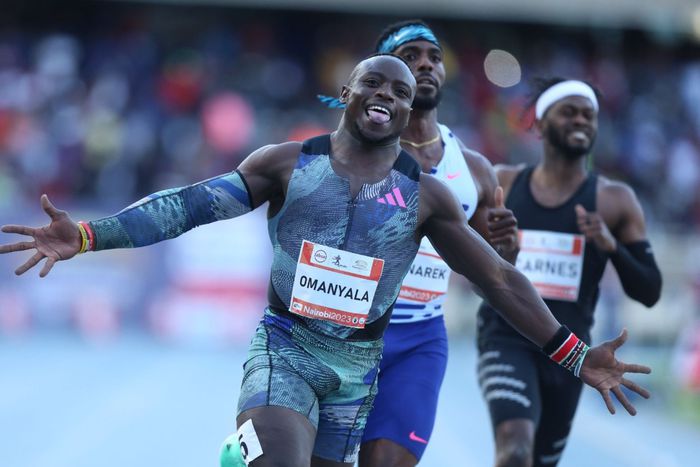 Ferdinand Omanyala wins 2023 Kip Keino Classic.