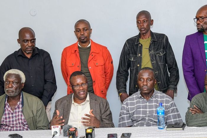 Gor Mahia legends and ICT CS Eliud Owalo.