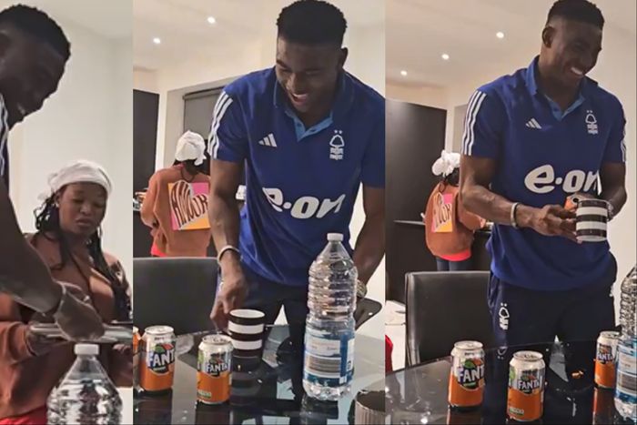 Watch Super Eagles of Nigeria star Taiwo Awoniyi pack plates and clear table after meal.