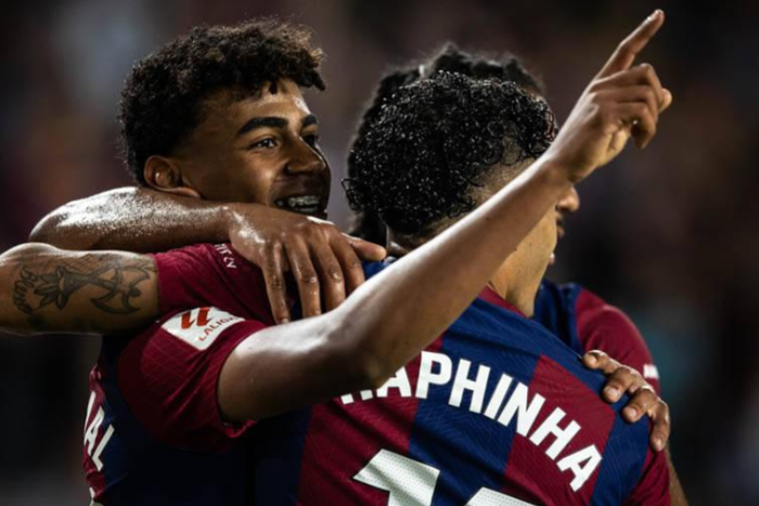 Barcelona vs Real Sociedad Yamal in action during the game against Real Sociedad valid for La Liga at the Olimpic Lluis Companys stadium, in Barcelona || Image credit: IMAGO