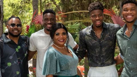 Giannis Antetokounmpo: Nigerian Freak reunites with Francis and family on Mother's Day