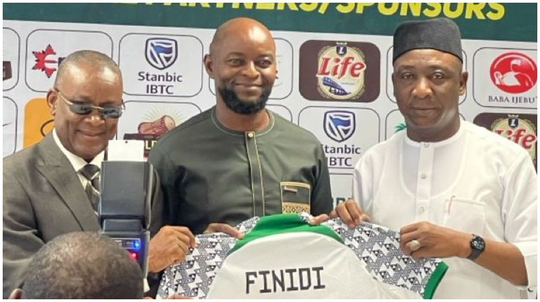 NFF unveils Finidi George as new Super Eagles manager.