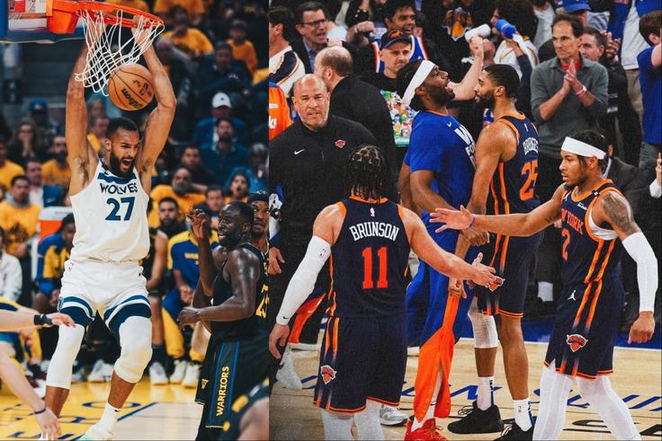 In Game Four of the NBA Playoffs, the Timberwolves beat the Warriors, while the Knicks beat the Celtics as they both took a 3-1 lead.