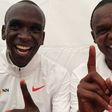 Eliud Kipchoge (L) and Coach Patrick Sang (R)