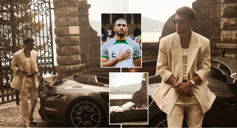 Kevin Akpoguma: Super Eagles star poses with ₦262 million Porsche while on summer break