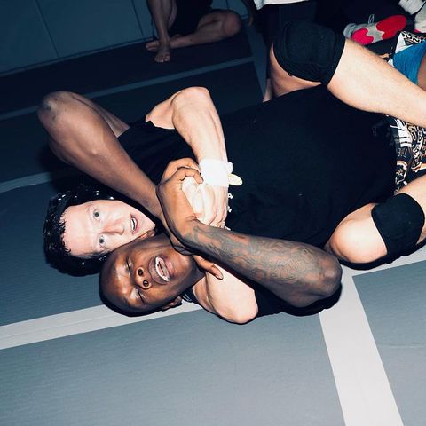 Images of Israel Adesanya's unexpected encounter with Facebook co-founder Mark Zuckerberg have been made available.