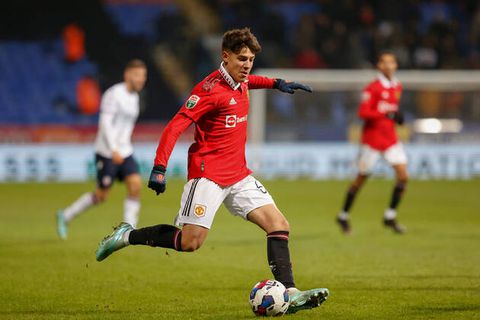 Marc Jurado in action for Manchester United's u21 team
