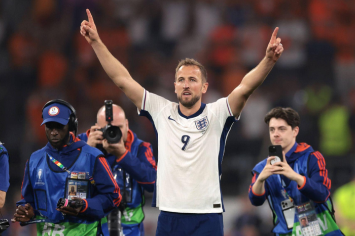 Harry Kane of England celebrates the 2-1 victory and passage to the final following the final whistle of the UEFA European Championships semi final match at BVB Stadion, Dortmund. Picture credit: Jonathan Moscrop / Sportimage