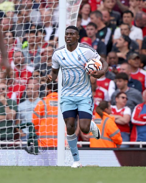 In the 82nd minute, Awoniyi pulled one back for Nottingham Forest from a ball by Anthony Elnaga for their first goal of the season.