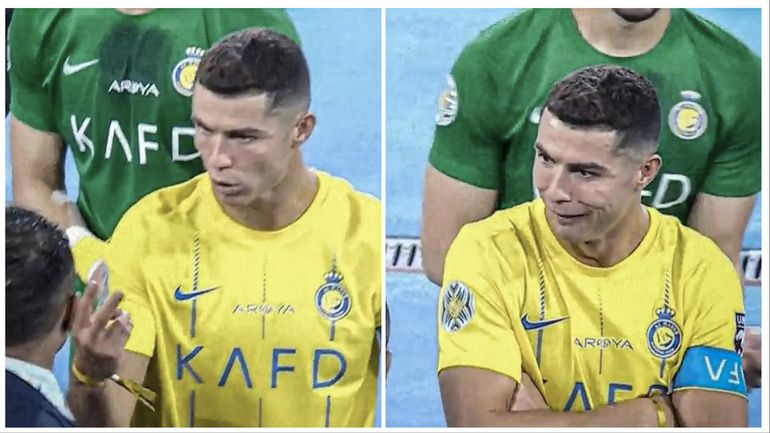Photos and videos of Ronaldo arguing his case for the MVP award went viral on social media.
