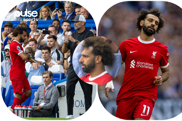 Salah’s angry moment after being substituted || Imago and The Sun