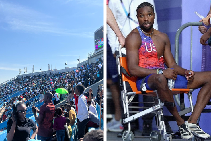 Botswana citizens mock Noah Lyles on a wheelchair during Letsile Tebogo's victorious homecoming ceremony