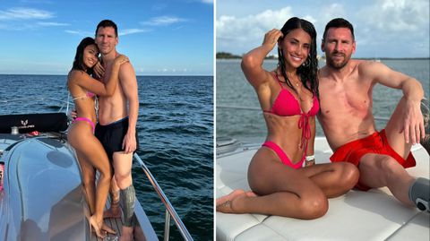 Lionel Messi’s ‘hot’ wife Antonela flaunts well-toned abs as she cosies up to Argentina star in bikini