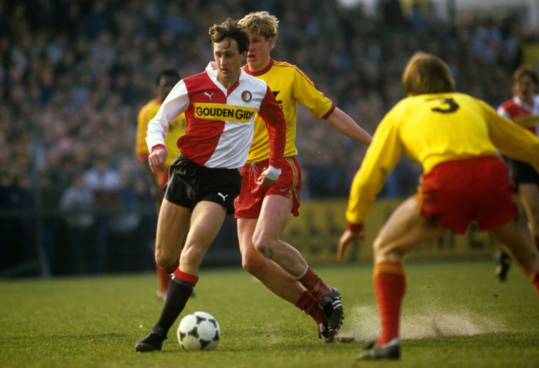 Johan Cruyff in action for Feyenoord