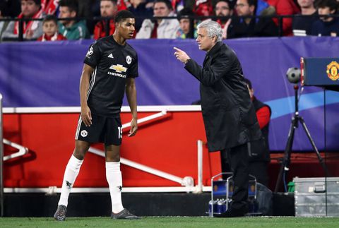 Marcus Rashford and Jose Mourinho at Manchester United
