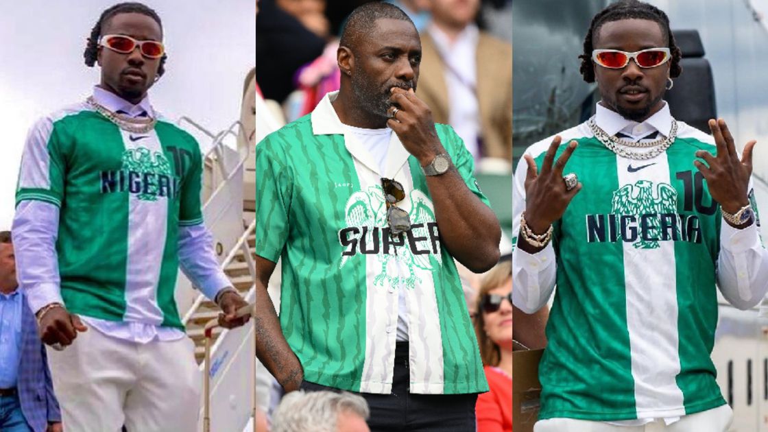 Photo Story]: Idris Elba Attends Wimbledon Finals Wearing 1996 Custom Super Eagles  Jersey - FUTBALL NAIJA