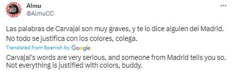 The statement by Carvajal has added flame to the video's accusation of questionable sexual relations sparking reactions by Real Madrid and Spanish fans.