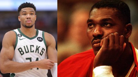 On the 48 Minutes podcast, Giannis Antetokounmpo discussed his intentions to travel to Houston to train with Nigerian legend Hakeem Olajuwon. Image Credit - Imago