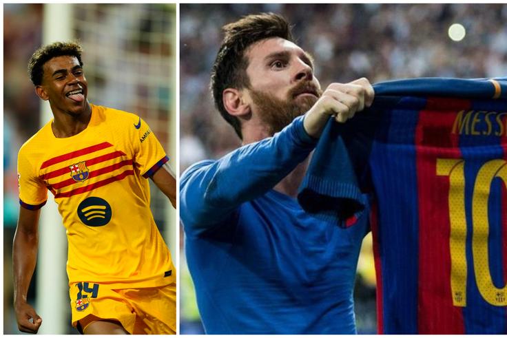 Lamine Yamal and Lionel Messi