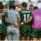 Super Falcons players in a huddle at the Olympic Games in Paris | X