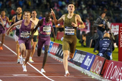 Jakob Ingebrigsten narrowly beats Kenya's Timothy Cheruiyot & America's Cole Hocker in tight 1500m race to claim Diamond League trophy