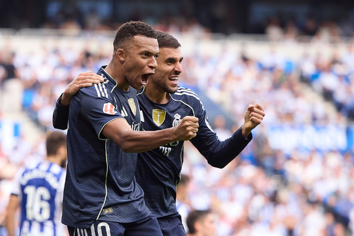 Kylian Mbappé celebrating his goal against Real Sociedad |\ Image credit: Imago