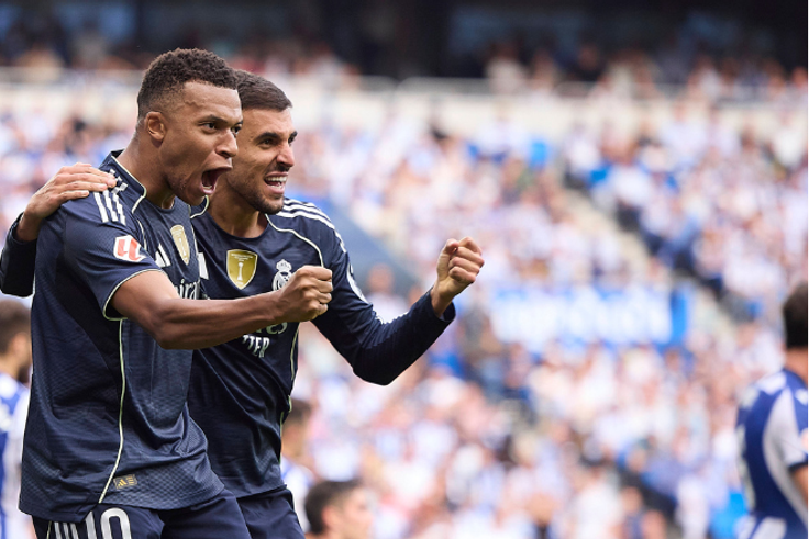 Kylian Mbappé celebrating his goal against Real Sociedad |\ Image credit: Imago