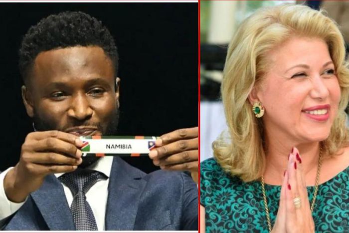 Mikel Obi being received by the first lady of Ivory Coast Dominique Ouattara | Imago, Instagram @mikel_john_obi