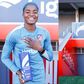 Jesus baby Super Falcons of Nigeria captain Rasheedat Ajibade celebrates Player of the Month award thanking God.