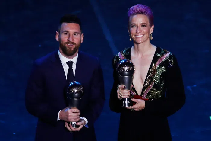 Messi and Megan Rapinoe won the 2019 FIFA Ballon d'Or award || Image credit: Imago