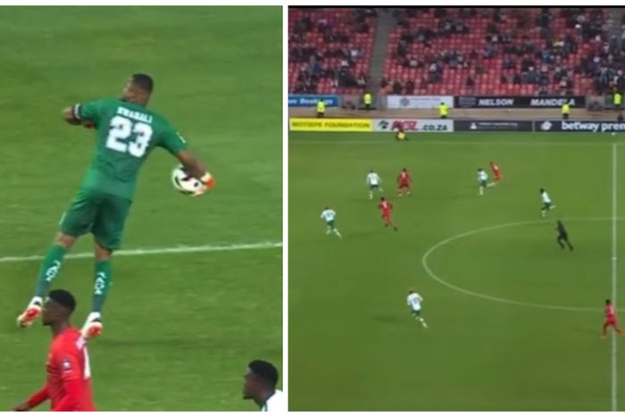 Stanley Nwabali's remarkable long throw in South Africa.