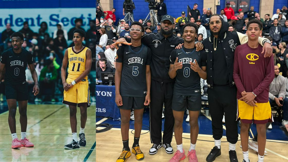LeBron James, Carmelony Anthony sons face eachother in HS hoops game