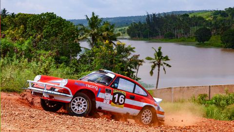 East African Safari Classic Rally: Italy's Euginio Amos continues dominant show as stage is cancelled