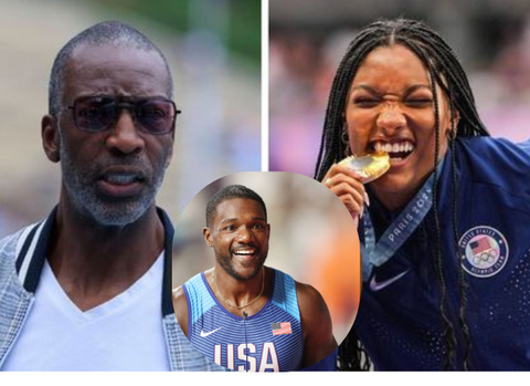 American sprint legend Justin Gatlin weighs in on Michael Johnson's controversial spat with Tara Davis-Woodhall and husband Hunter Woodhall