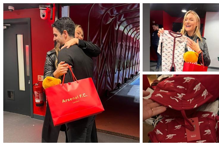 Arteta gifts Laura Woods early baby shower present