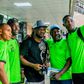 P-Square's Peter Okoye spotted with Nigeria's handball youth teams in Lagos