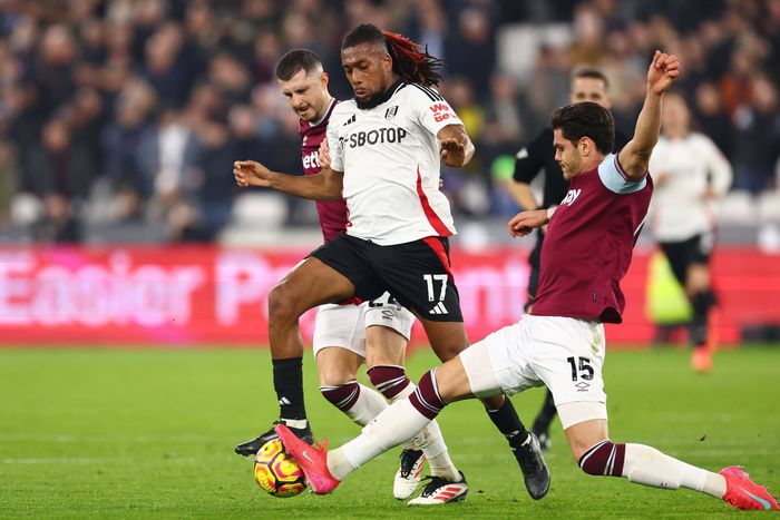 Alex Iwobi scored twice for West Ham in the defeat to Fulham || Image credit: Imago