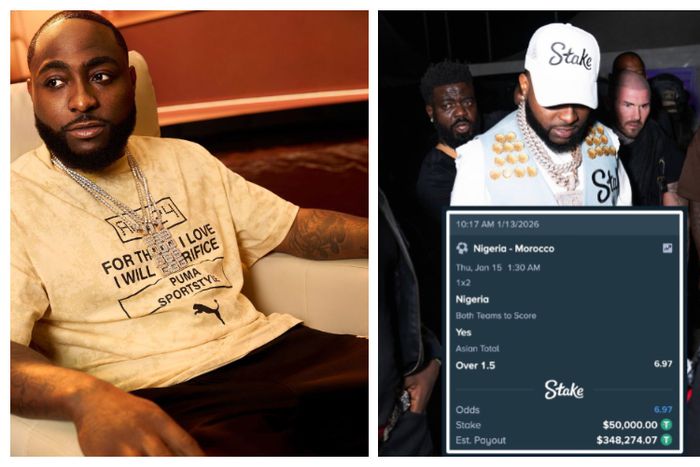 Davido stakes ₦71 million on Super Eagles
