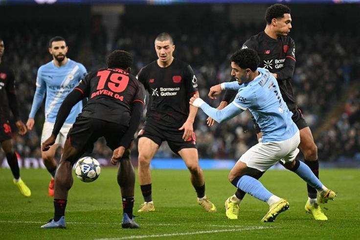 Manchester City and Bayer Leverkusen football clubs