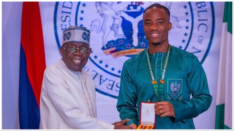 Super Eagles defender Bruno Onyemaechi hails President Buhari for MON award after AFCON 2023 Silver medal.