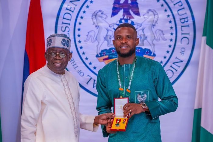 Frank Onyeka is grateful to President Tinubu for the MON award after the AFCON 2023 silver medal.
